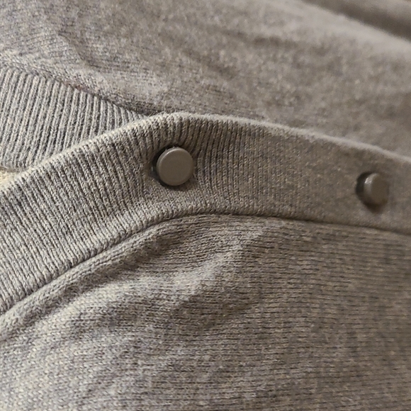 Kate Spade long grey vneck button up cardigan with bow cuffs cashmere bl… - Picture 3 of 7